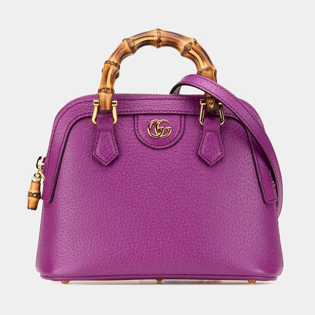 商品[二手商品] Gucci|Gucci Purple Mini Dollar Calfskin Bamboo Diana Dome Satchel,价格¥20784,第1张图片
