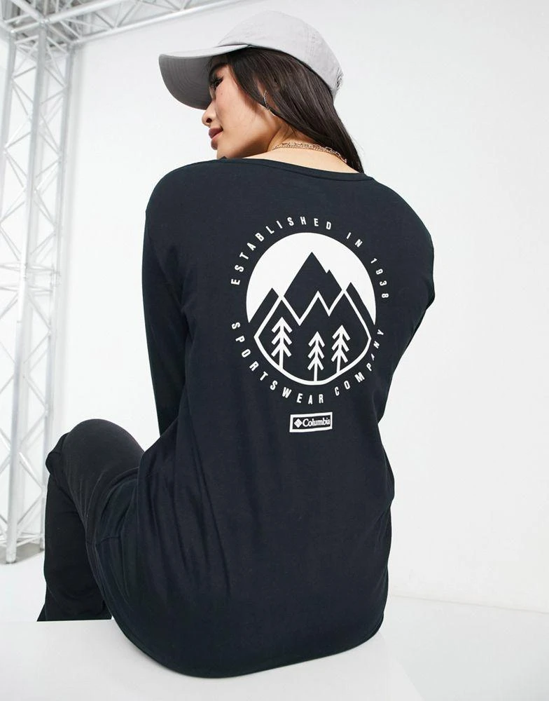 商品Columbia|Columbia North Cascades back print long sleeve t-shirt in black,价格¥293,第1张图片