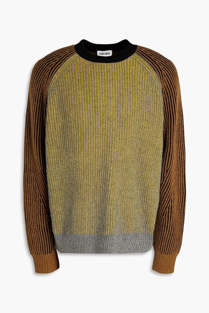 商品Kenzo|Color-block ribbed wool sweater,价格¥1874,第1张图片