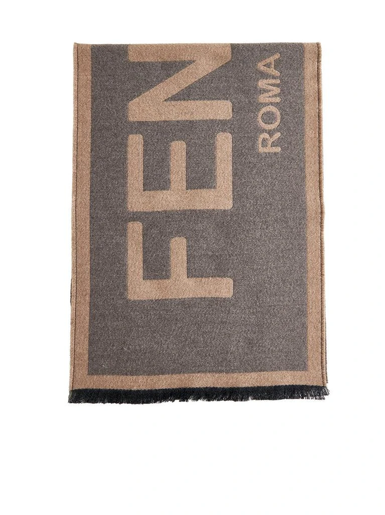 商品Fendi|Fendi Logo Printed Fringed Scarf,价格¥3350,第3张图片详细描述