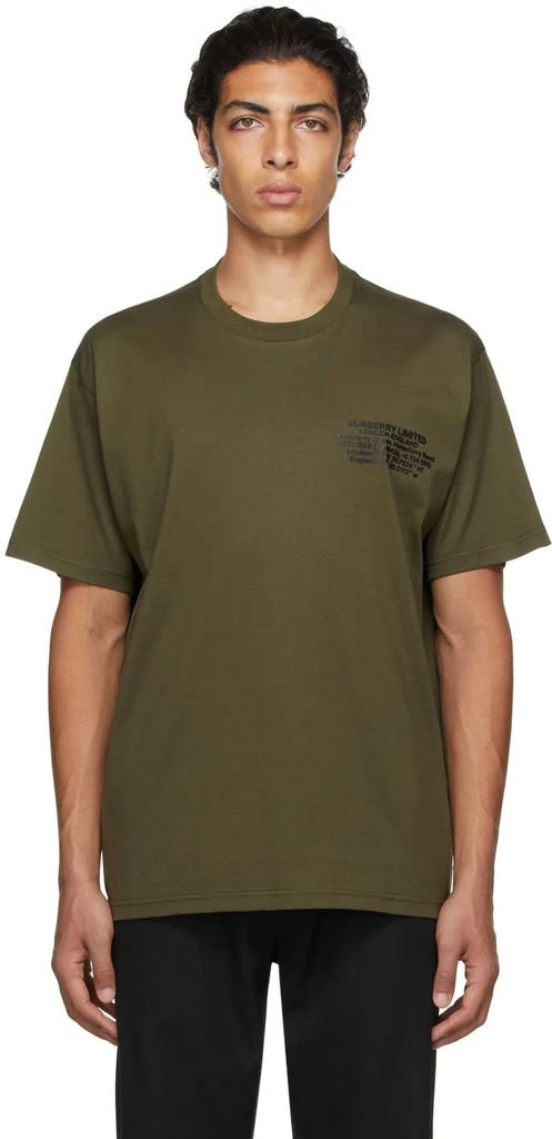 商品Burberry|绿色 Location Print Oversized T 恤,价格¥4378,第1张图片