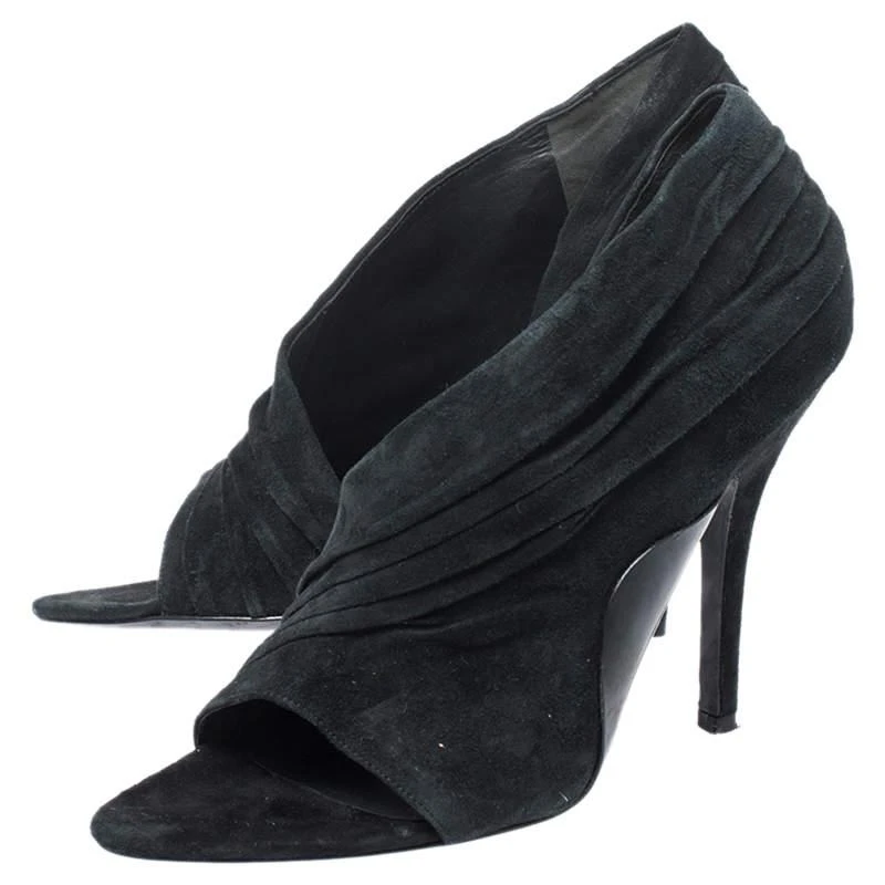 商品[二手商品] Alexander Wang|Alexander Wang Black Ruched Suede Maja Open Toe Sandals Size 39,价格¥1559,第4张图片详细描述