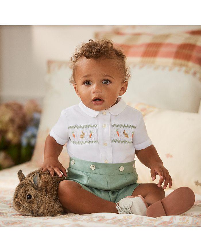 商品Ralph Lauren|Boys' Smocked Cotton Shirt & Linen Shorts Set - Baby,价格¥1746,第5张图片详细描述