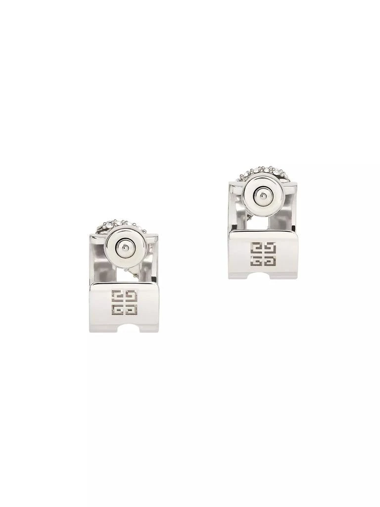 商品Givenchy|Stitch Hoop Earrings In Metal With Crystals,价格¥4122,第4张图片详细描述