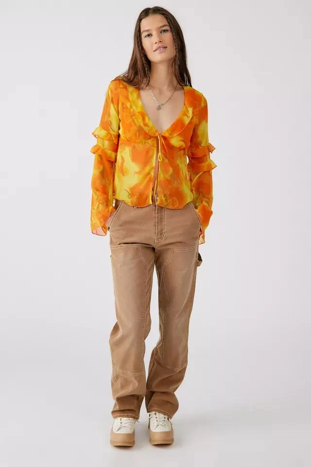 商品Urban Outfitters|UO Janet Split Hem Blouse,价格¥75,第4张图片详细描述
