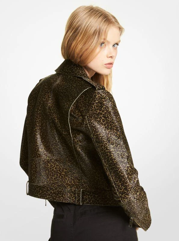 商品Michael Kors|Leopard Print Calf Hair Moto Jacket,价格¥7323,第2张图片详细描述