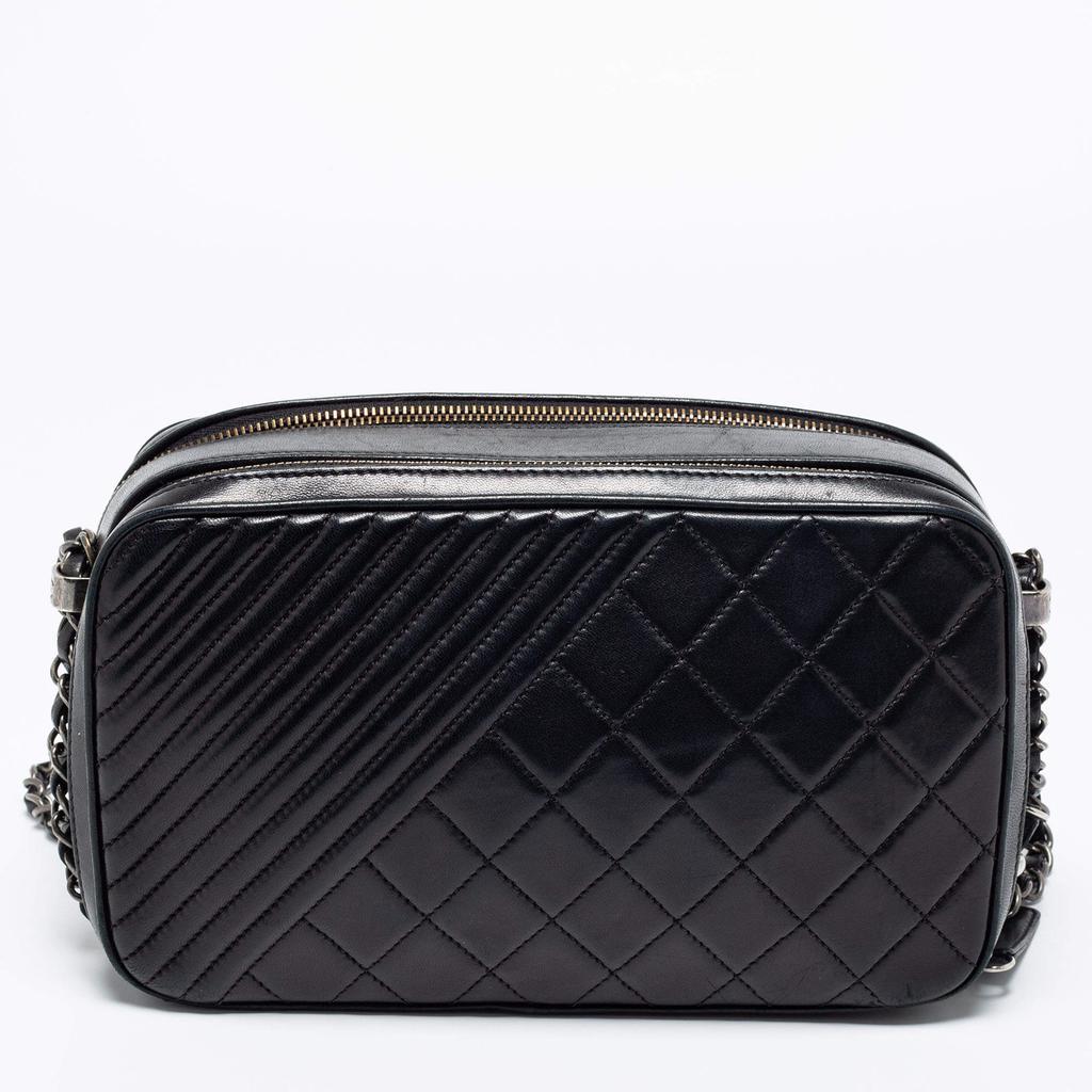 商品[二手商品] Chanel|Chanel Black Quilted Leather Coco Boy Camera Case Bag,价格¥13663,第6张图片详细描述