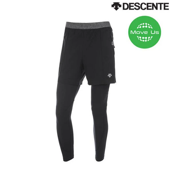 商品DESCENTE|【享贝家】DESCENTE 迪桑特男士短裤紧身裤2合1训练裤运动裤黑色SM321RKL81（现采购商品，下单后12天内发货）,价格¥625,第1张图片