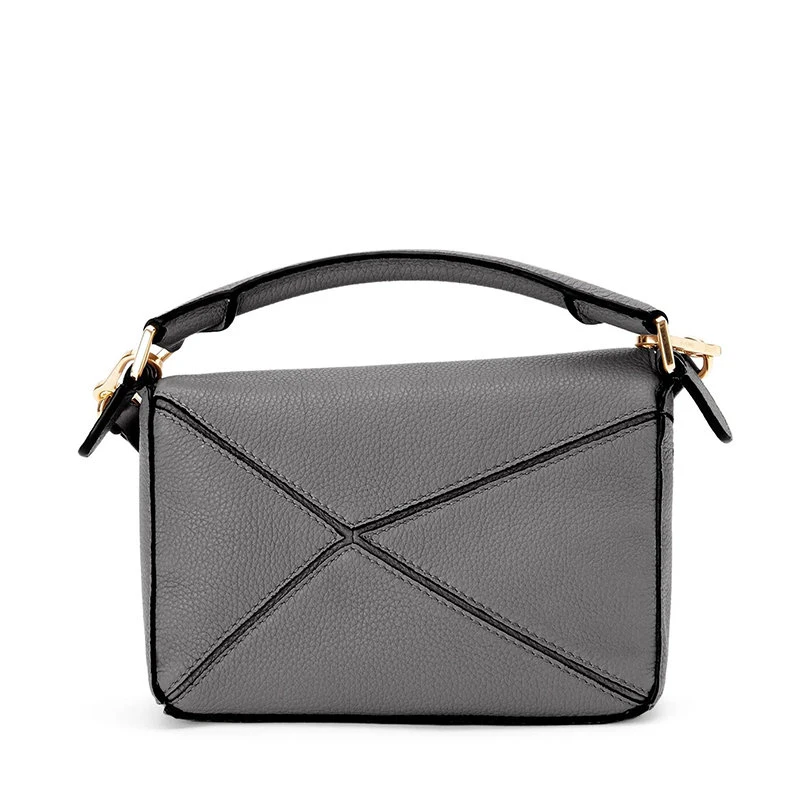 【预售3-7天】LOEWE/罗意威 22新款Puzzle系列 女士迷你款沥青灰色柔软粒面小牛皮单肩斜挎手提拼图包A510U95X37-1640 商品