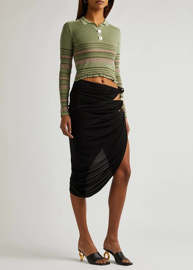商品Jacquemus|La Maille Aouro cropped ribbed polo top,价格¥1725,第4张图片详细描述
