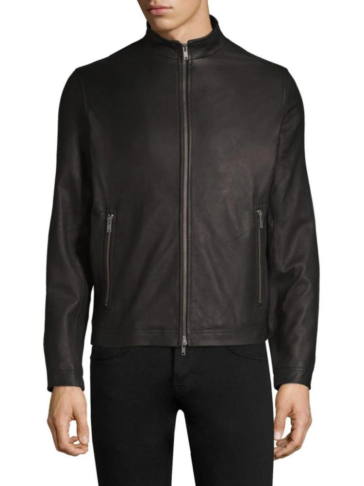 商品Theory|Morveck Leather Bomber Jacket,价格¥7392,第1张图片