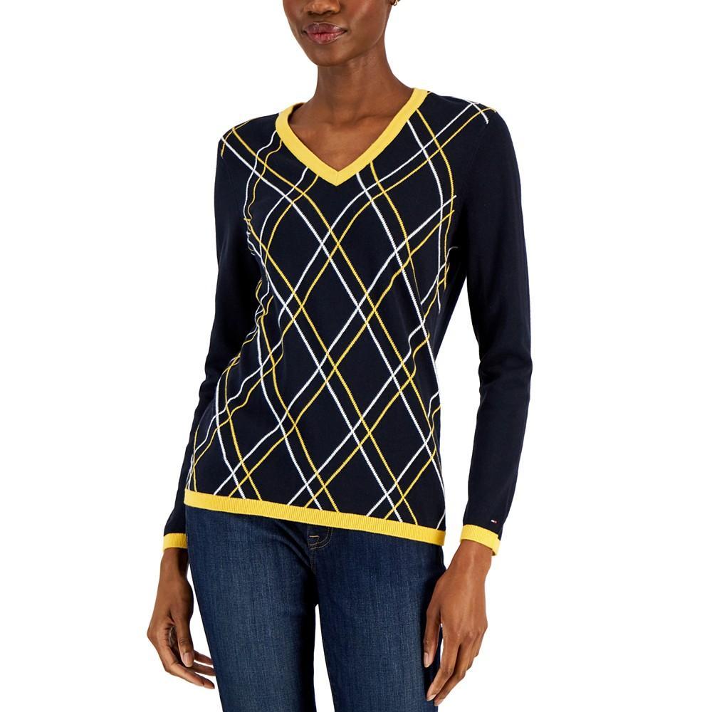 商品Tommy Hilfiger|Women's Cotton V-Neck Sweater,价格¥484,第1张图片