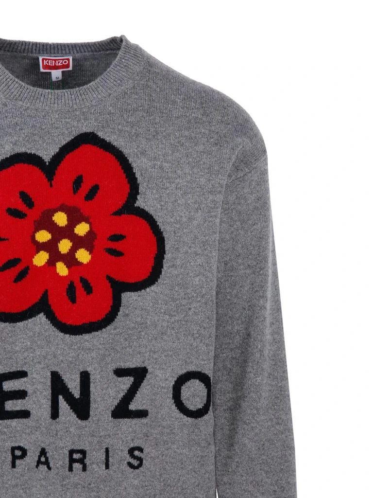 商品Kenzo|Kenzo Boke Flower Logo Intarsia Crewneck Jumper,价格¥1839-¥2291,第4张图片详细描述