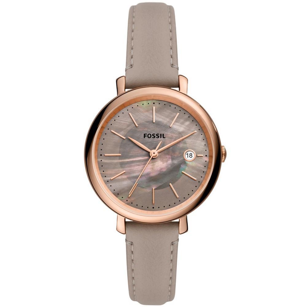 商品Fossil|Women's Jaqueline Gray Leather Strap Watch, 36mm,价格¥1115,第1张图片