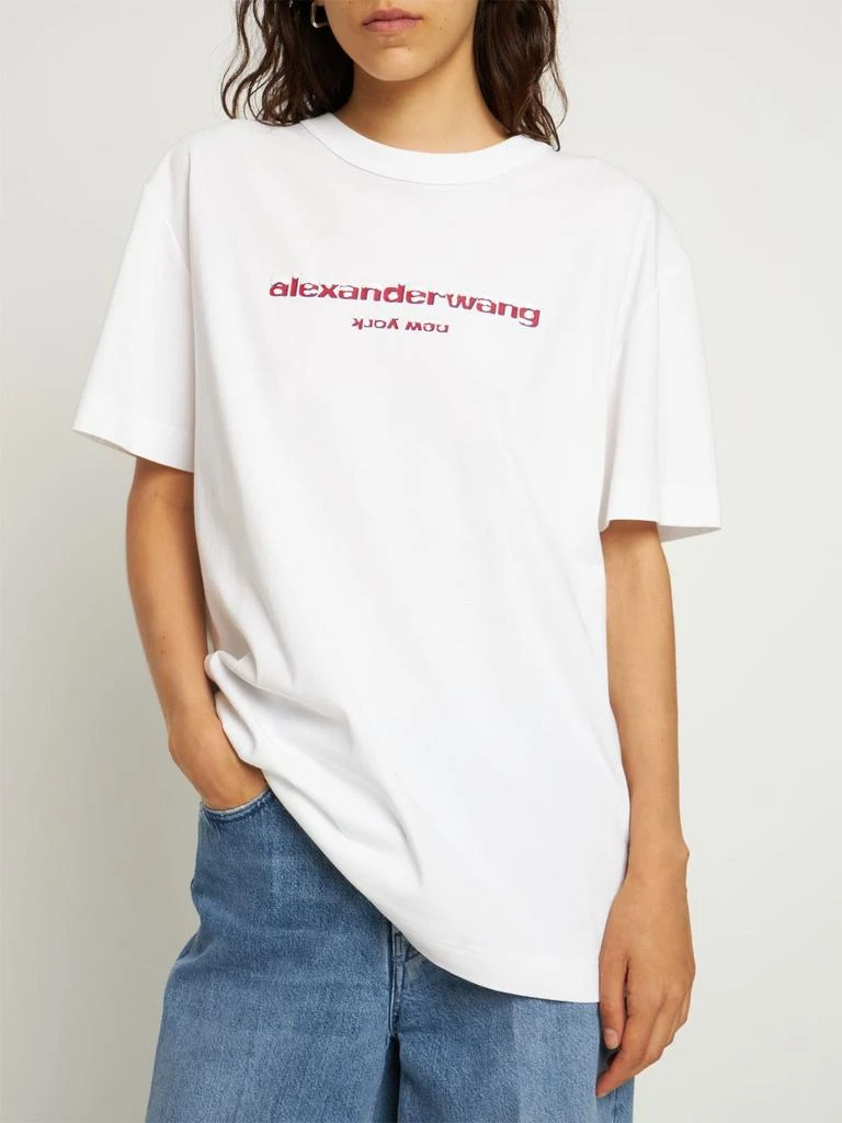 商品Alexander Wang|Logo Printed Cotton Jersey T-shirt,价格¥1495,第2张图片详细描述