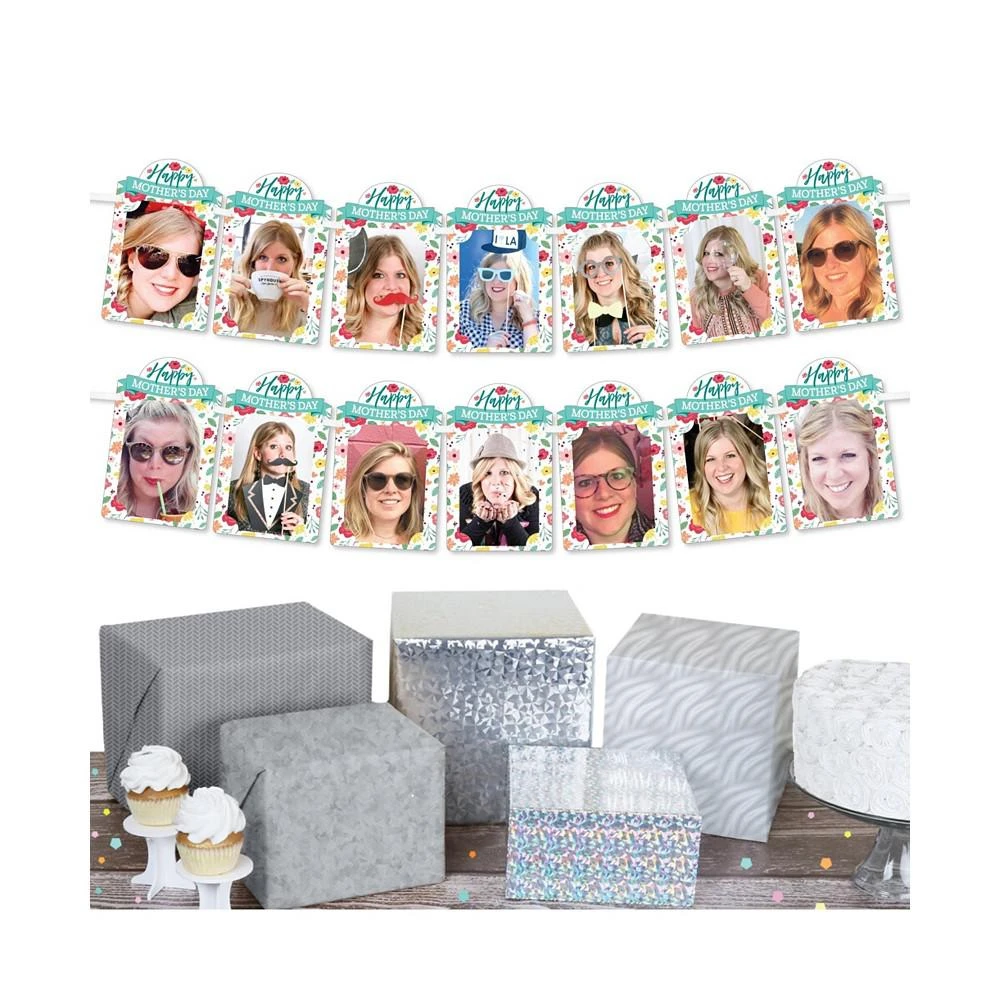 商品Big Dot of Happiness|Colorful Floral Happy Mother's Day DIY Party Decor Picture Display Photo Banner,价格¥119,第3张图片详细描述