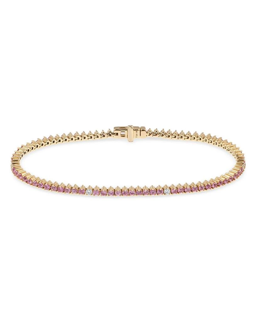 商品Adina Reyter|14K Yellow Gold Pink Sapphire & Diamond Tennis Bracelet,价格¥24651,第1张图片
