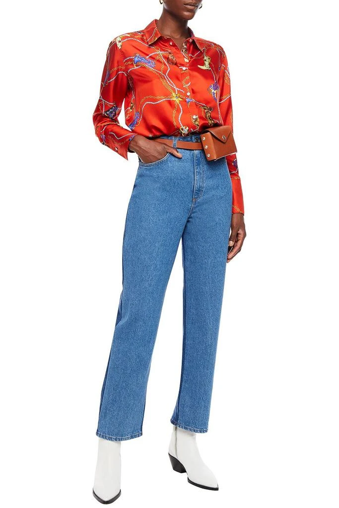 商品Sandro|Dual two-tone high-rise straight-leg jeans,价格¥589,第4张图片详细描述