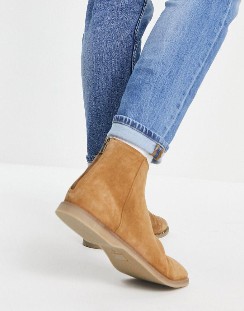 ASOS DESIGN chelsea boot in tan suede商品第2张图片规格展示