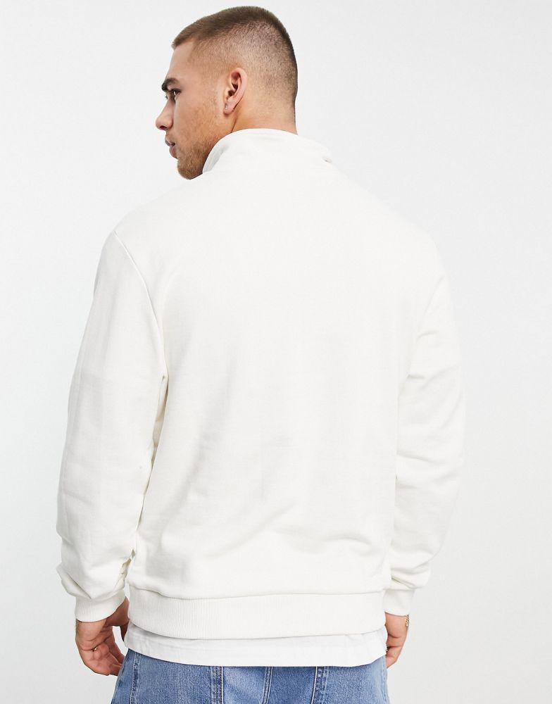 Fila half zip sweatshirt with logo in white商品第4张图片规格展示