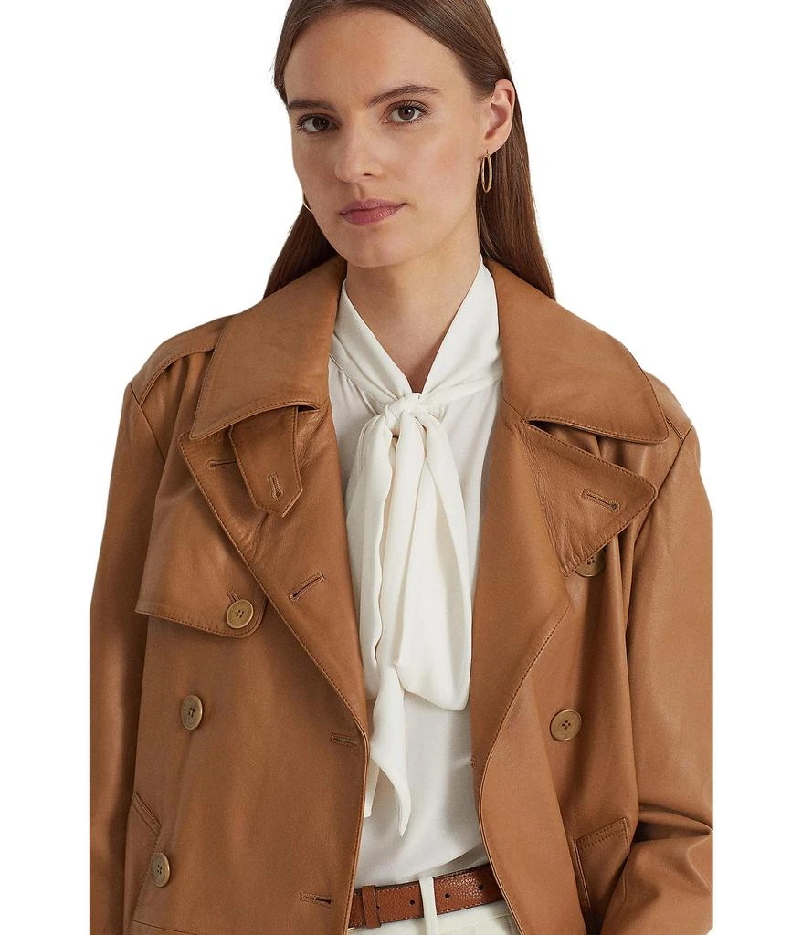 商品Ralph Lauren|Double-Breasted Nappa Leather Coat,价格¥5958,第3张图片详细描述