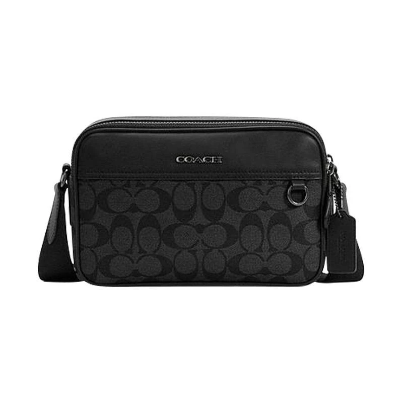 商品Coach|美国直邮COACH 奥莱款小号男士PVC配皮单肩斜挎包,价格¥2489,第4张图片详细描述