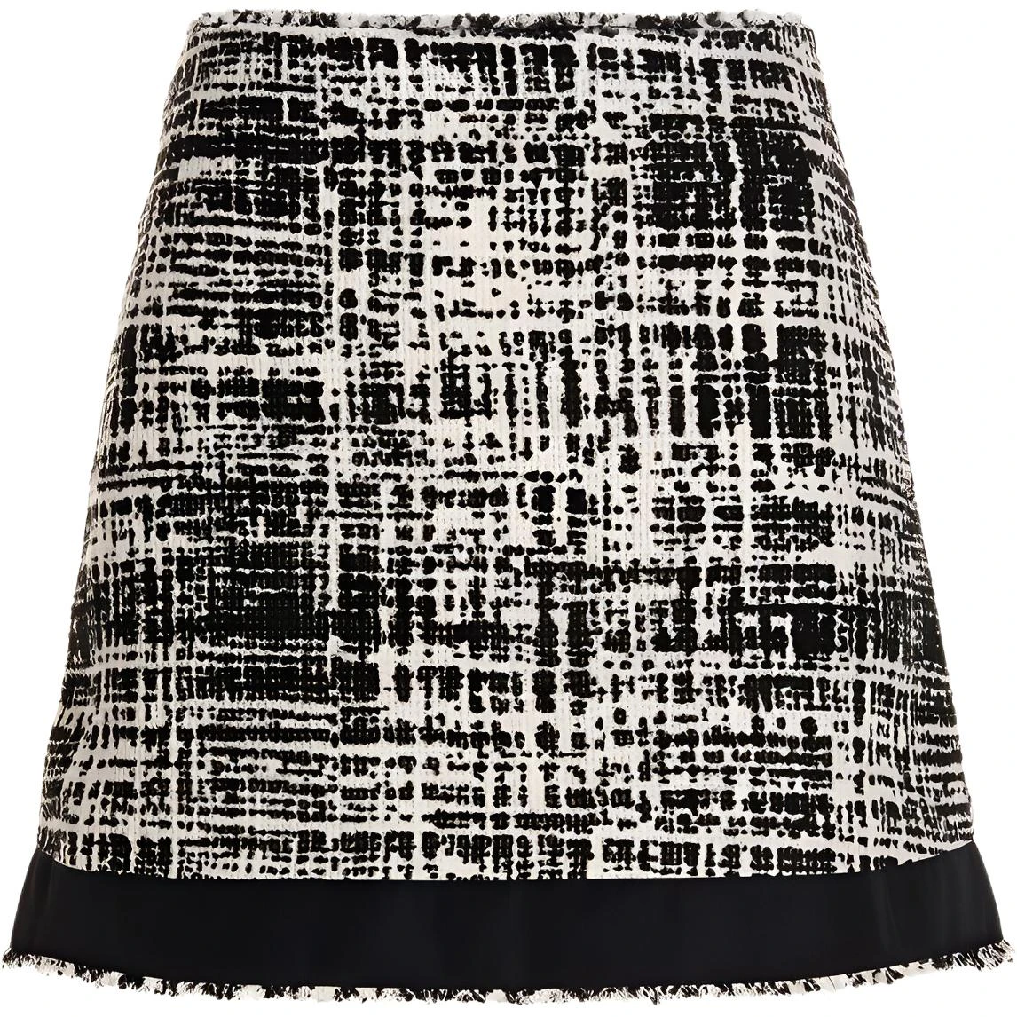 商品[国内直发] Prada|[预售3天]普拉达 花呢针织半身短裙 女款 黑色,价格¥1900,第1张图片