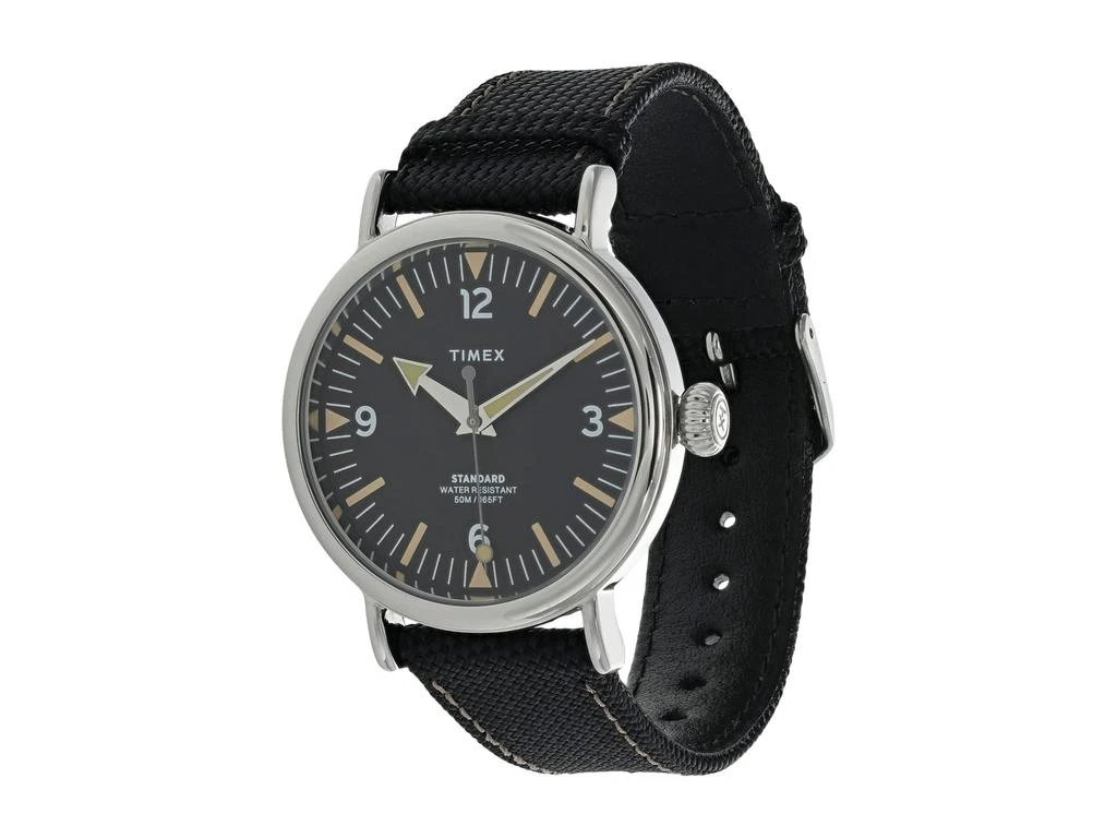 商品Timex|40 mm Standard 3-Hand Leather Combo Strap Watch,价格¥438-¥561,第1张图片