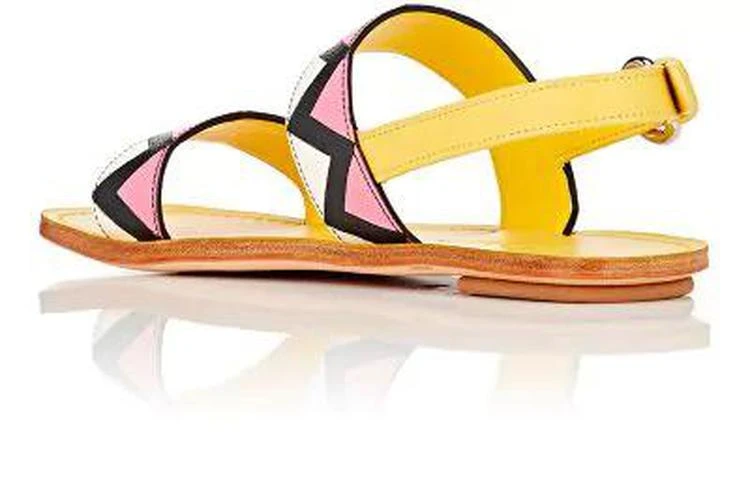 商品Prada|Saffiano Leather Double-Band Sandals,价格¥2447,第3张图片详细描述