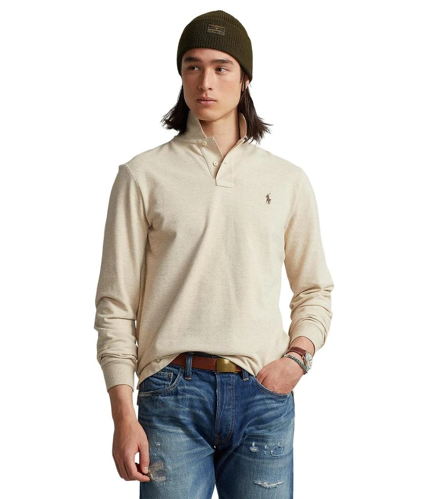 商品Ralph Lauren|Classic Fit Mesh Long-Sleeve Polo Shirt,价格¥862,第1张图片
