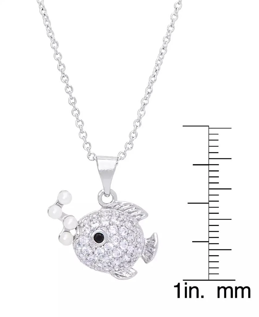 商品Macy's|Simulated Pearl Cubic Zirconia Fish Pendant 18" Necklace in Silver Plate,价格¥113,第2张图片详细描述