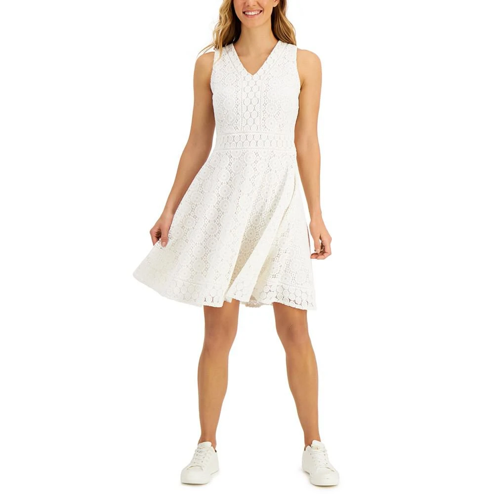 商品Charter Club|Lace Fit & Flare Dress, Created for Macy's,价格¥308,第1张图片