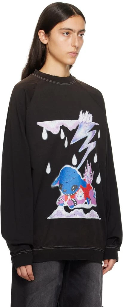 商品We11done|Black Distressed Sweatshirt,价格¥908,第2张图片详细描述