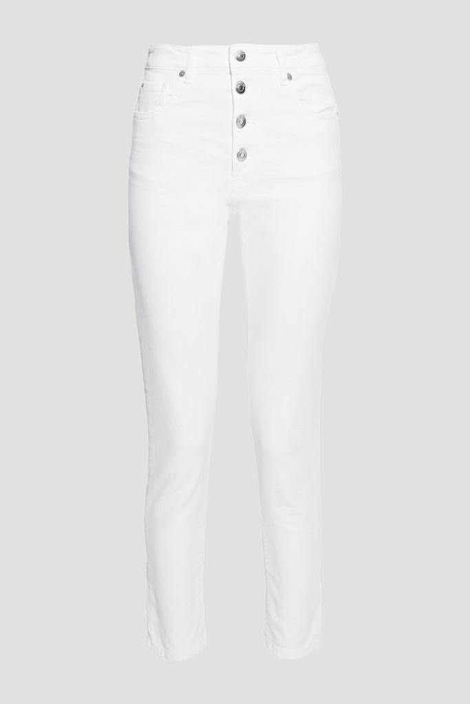 Sorbon cropped distressed high-rise skinny jeans商品第1张图片规格展示