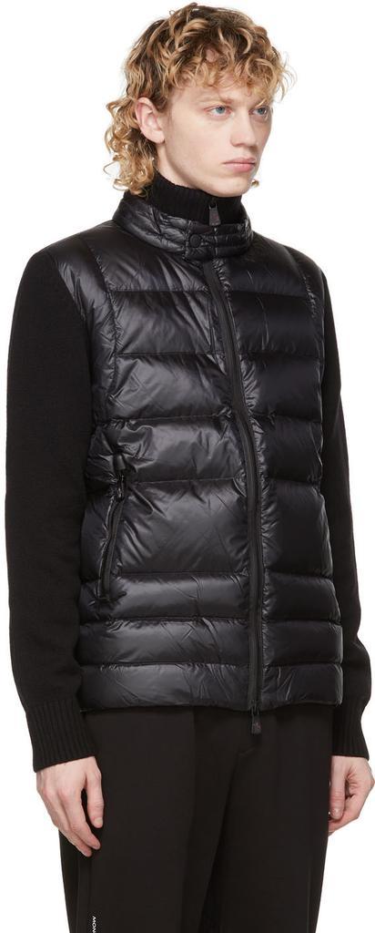 商品Moncler|Black Down Padded Cardigan Jacket,价格¥7491,第4张图片详细描述