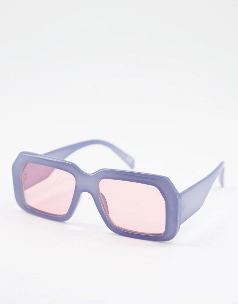 商品ASOS|ASOS DESIGN oversized retro sunglasses in blue with pink lens - MBLUE,价格¥47,第1张图片