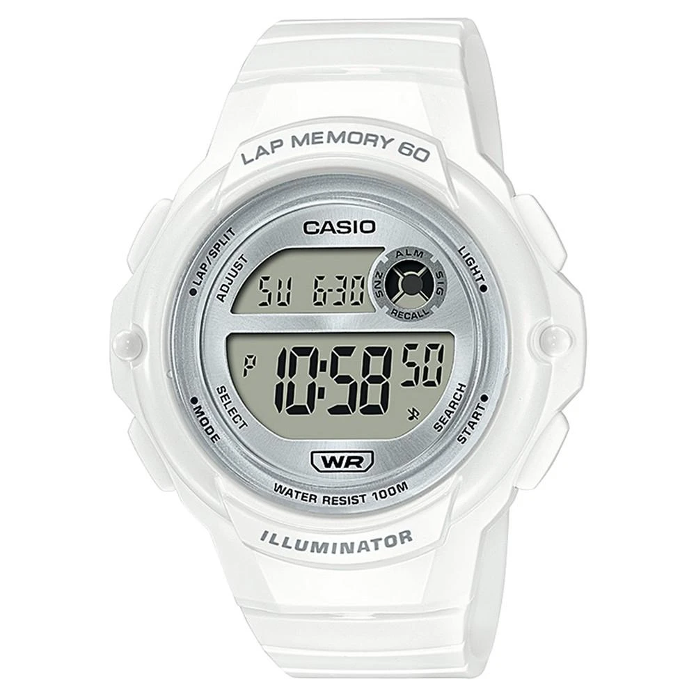 商品Casio|Women's Digital White Resin Strap Watch 41mm,价格¥223,第1张图片