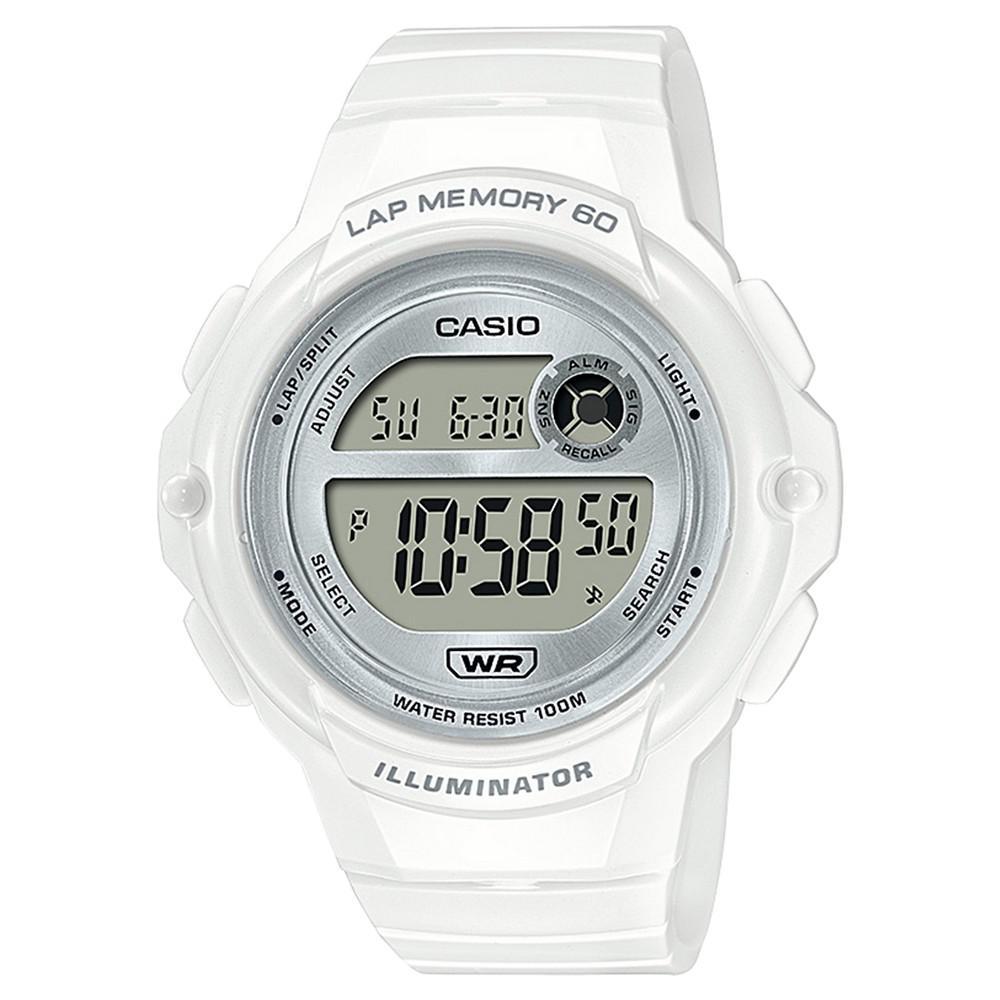 商品Casio|Women's Digital White Resin Strap Watch 41mm,价格¥183,第1张图片