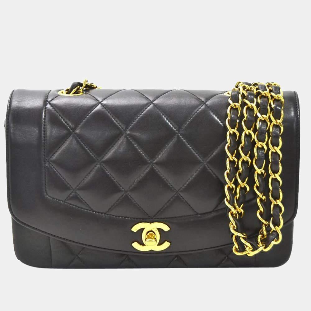 Chanel Black Leather Diana Flap Bag商品第1张图片规格展示