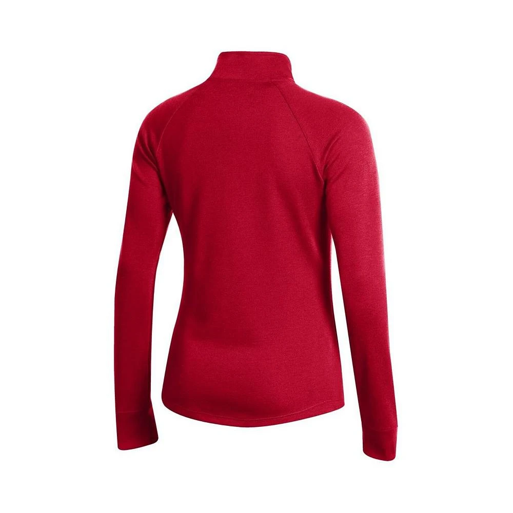 商品Under Armour|Women's Red Wisconsin Badgers Double-Knit Jersey Quarter-Snap Pullover Jacket,价格¥445,第2张图片详细描述