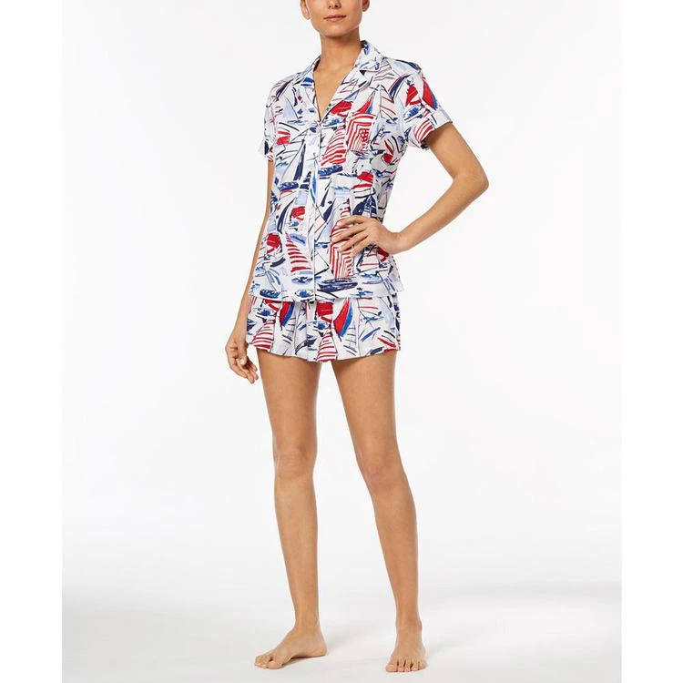 商品Ralph Lauren|Fashion Woven Contrast-Trim Pajama Set,价格¥341,第1张图片