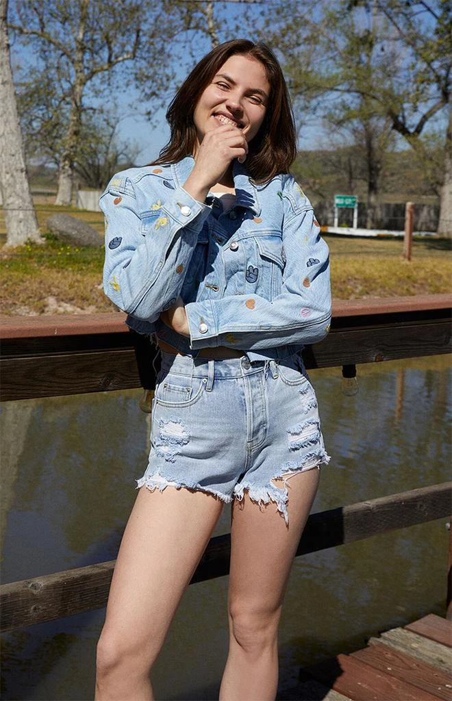 商品Playboy|By PacSun Funny Bunny Vintage High Waisted Denim Shorts,价格¥145,第1张图片