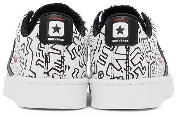 White & Black Keith Haring Edition Leather Pro Ox Sneakers商品第4张图片规格展示