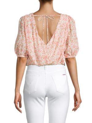 商品Lush|Floral Tie Back Crop Top,价格¥149,第4张图片详细描述