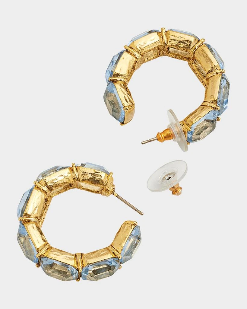 商品Oscar de la Renta|Baguette Crystal Hoop Earrings, Watermelon/Rainbow,价格¥2143,第4张图片详细描述