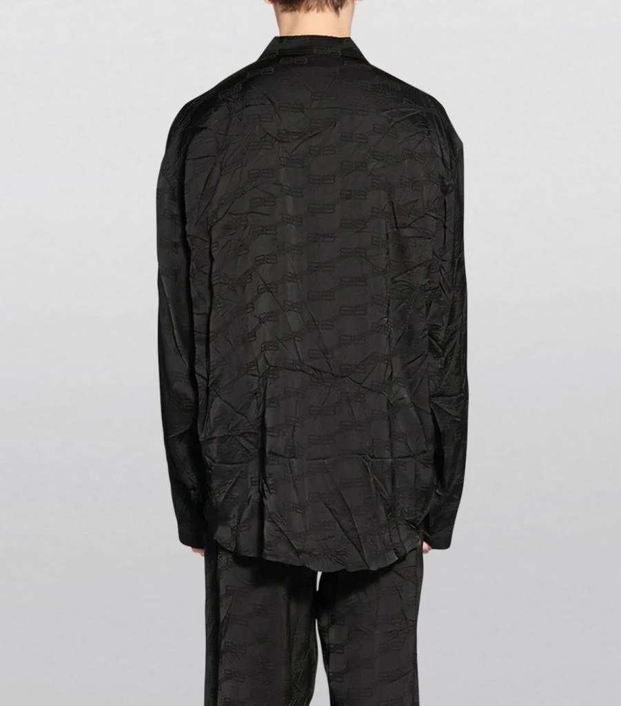 商品Balenciaga|Creased BB Logo Print Shirt,价格¥12719,第4张图片详细描述