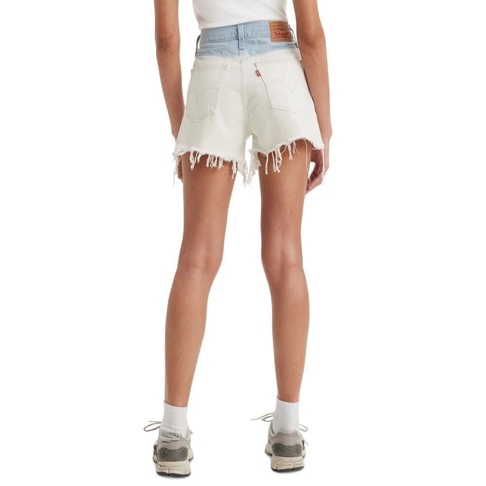 商品Levi's|High-Waisted Distressed Cotton Mom Shorts,价格¥154,第3张图片详细描述