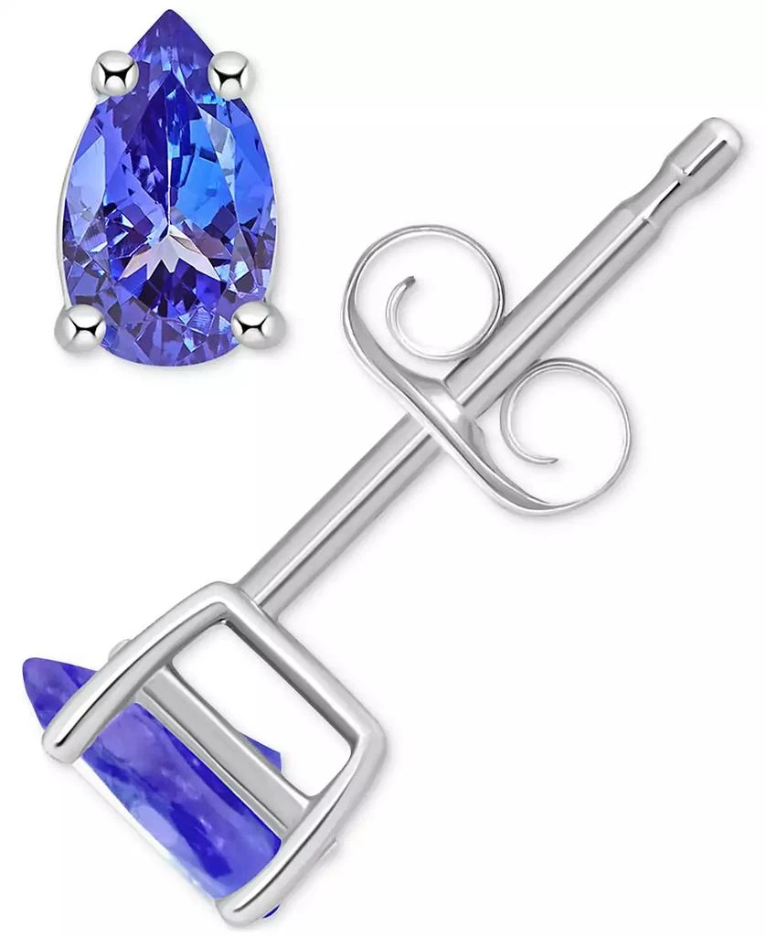 商品Macy's|Tanzanite Pear-Shape Stud Earrings (3/8 ct. t.w.) in 14k White Gold (Also in Emerald, Ruby & Sapphire),价格¥1636,第5张图片详细描述