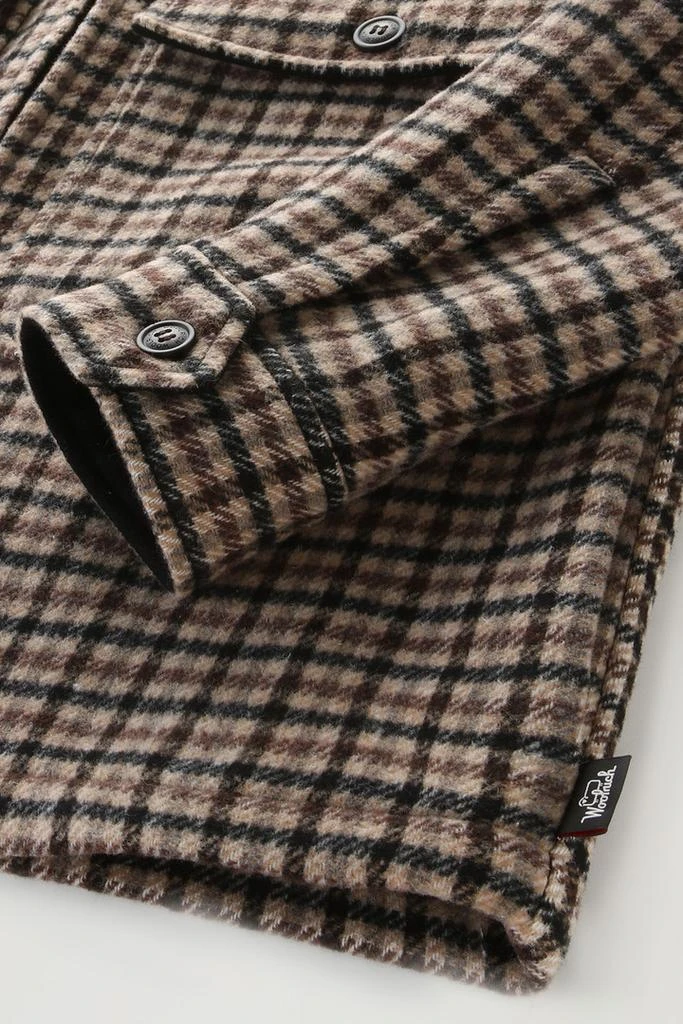 商品Woolrich|Wool Blend Zip-front Plaid Flannel Overshirt,价格¥2399,第3张图片详细描述