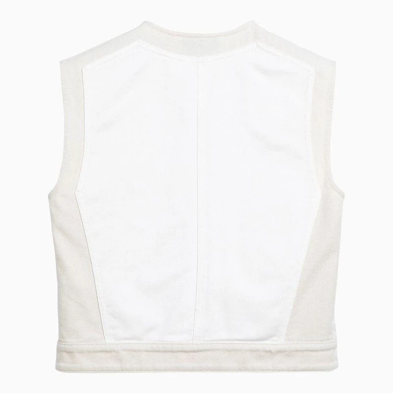 商品MAX MARA SPORTMAX|WHITE/BEIGE DENIM CROPPED WAISTCOAT,价格¥1790,第2张图片详细描述